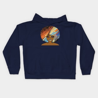 Galaxy Girl Blue Afro Kids Hoodie